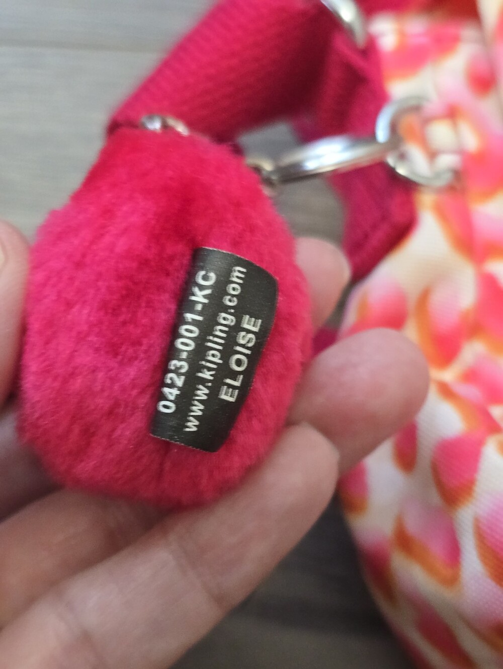 Kipling Sabian Crossbody Mini Bag vibrant neon pink and orange animal print - Picture 6 of 10